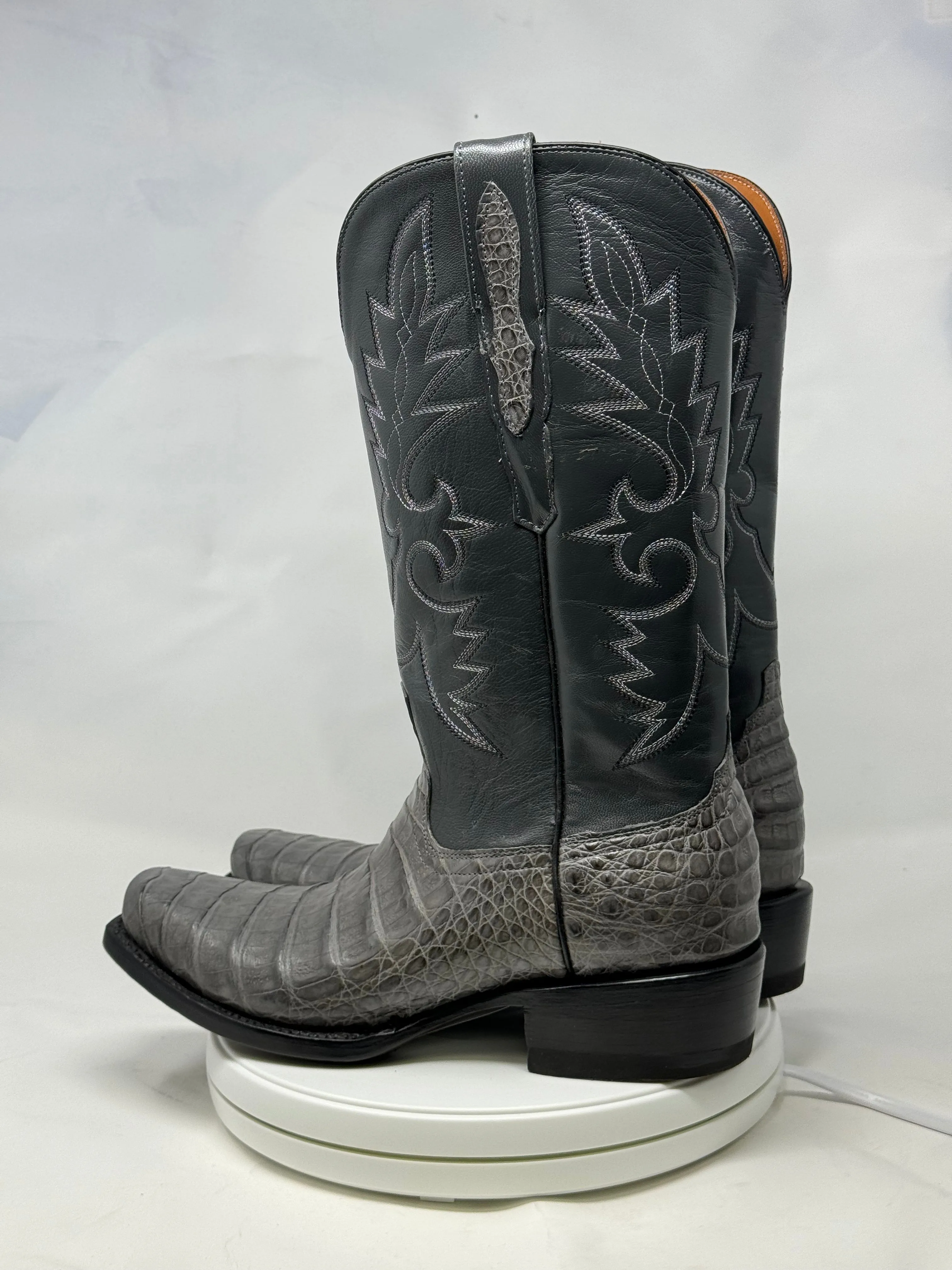 DJ2064 | Don Juan Boots Men's Caiman Belly Dark Grey Diamond