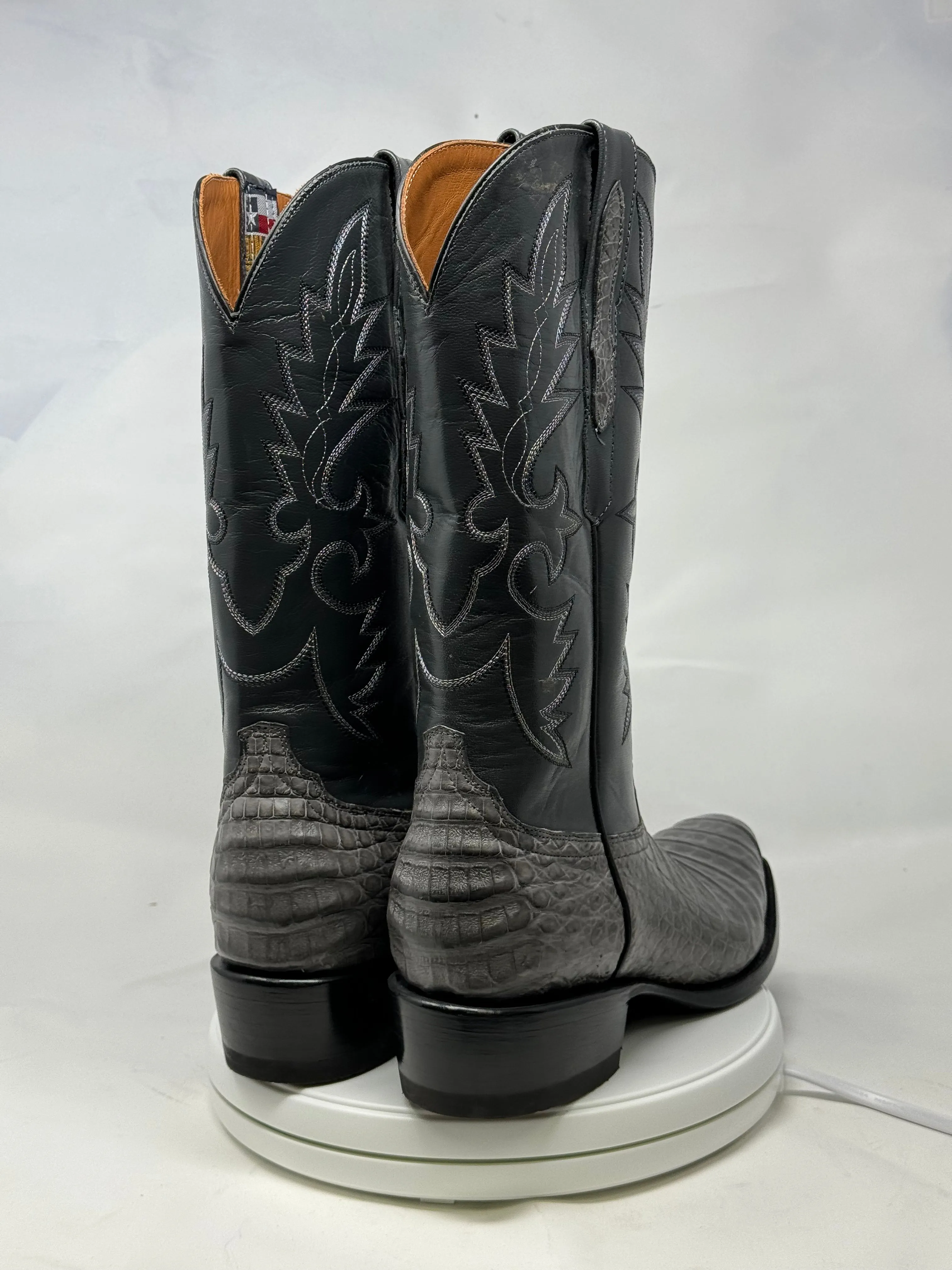DJ2064 | Don Juan Boots Men's Caiman Belly Dark Grey Diamond