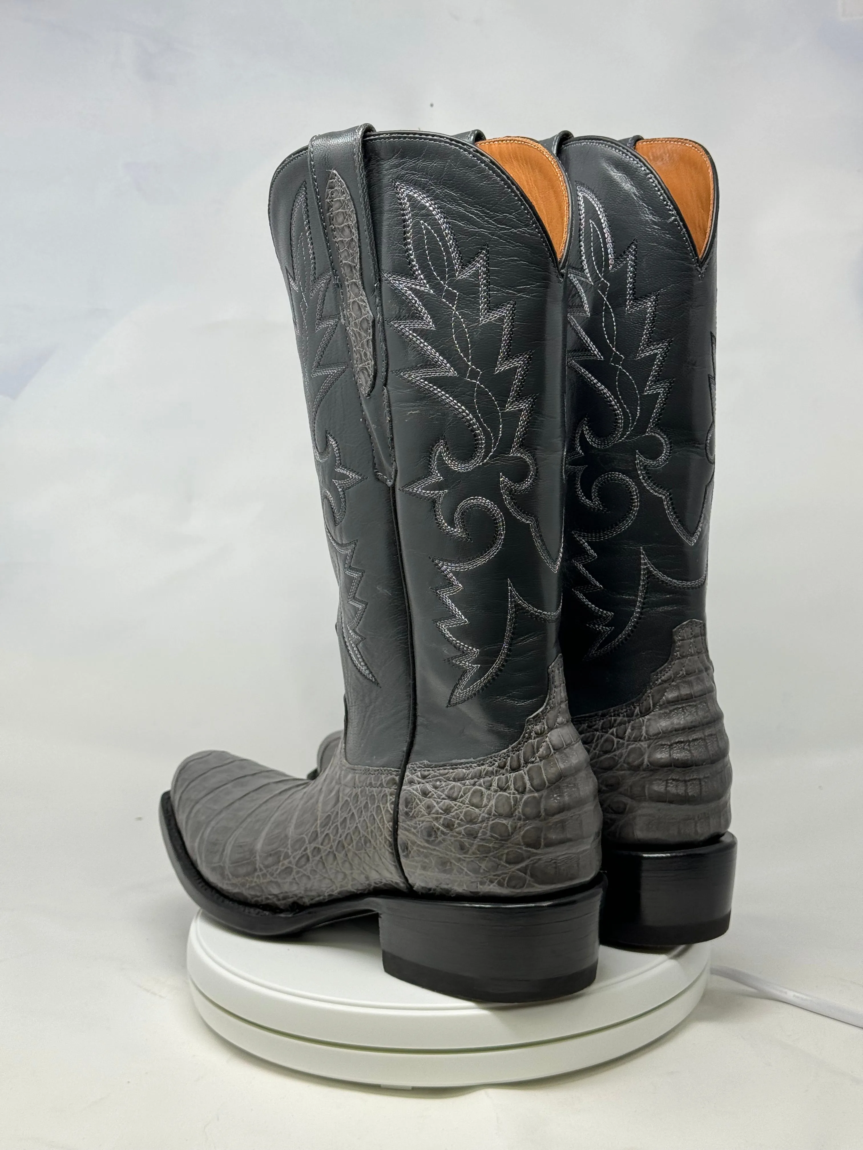 DJ2064 | Don Juan Boots Men's Caiman Belly Dark Grey Diamond