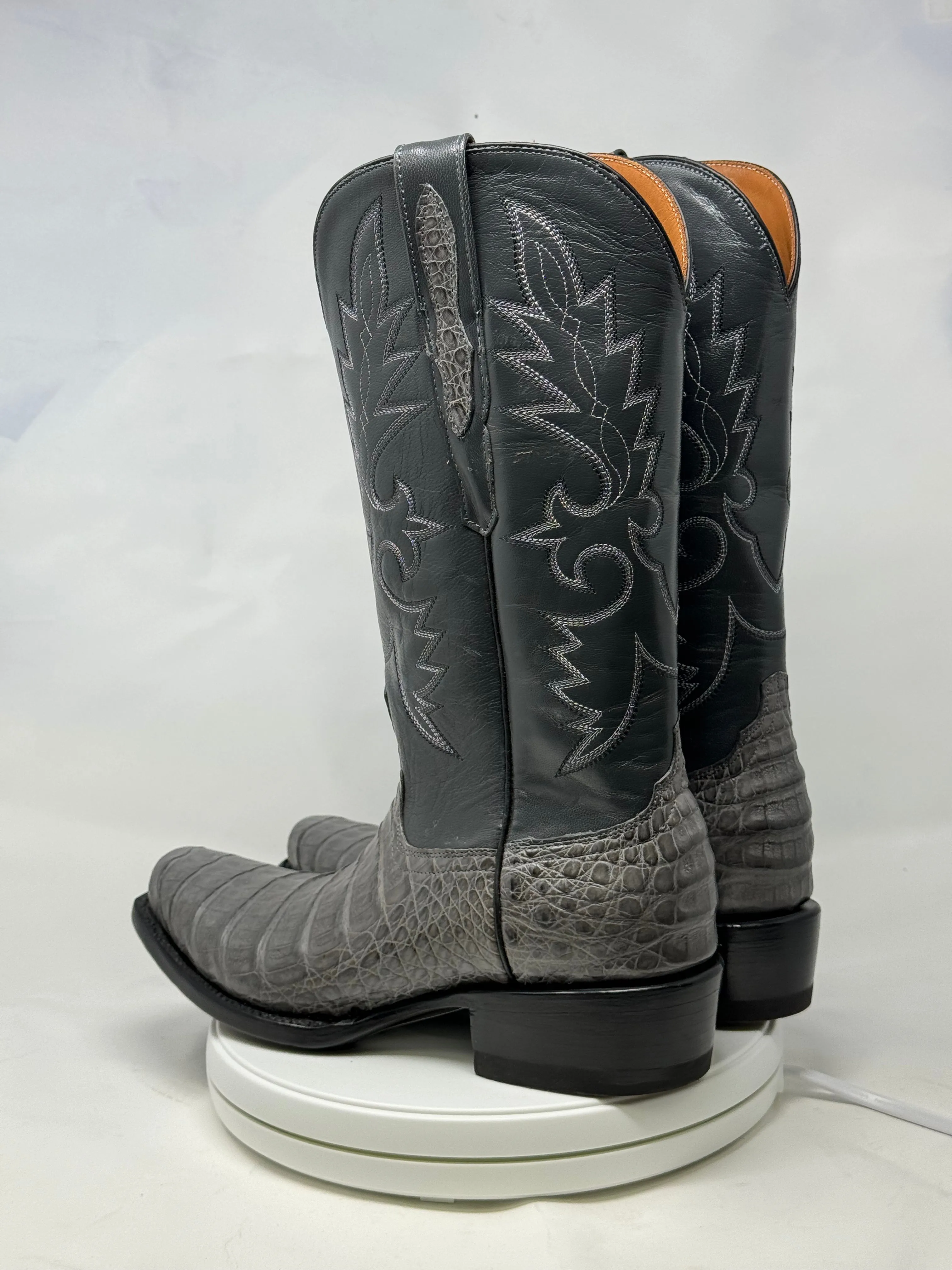 DJ2064 | Don Juan Boots Men's Caiman Belly Dark Grey Diamond