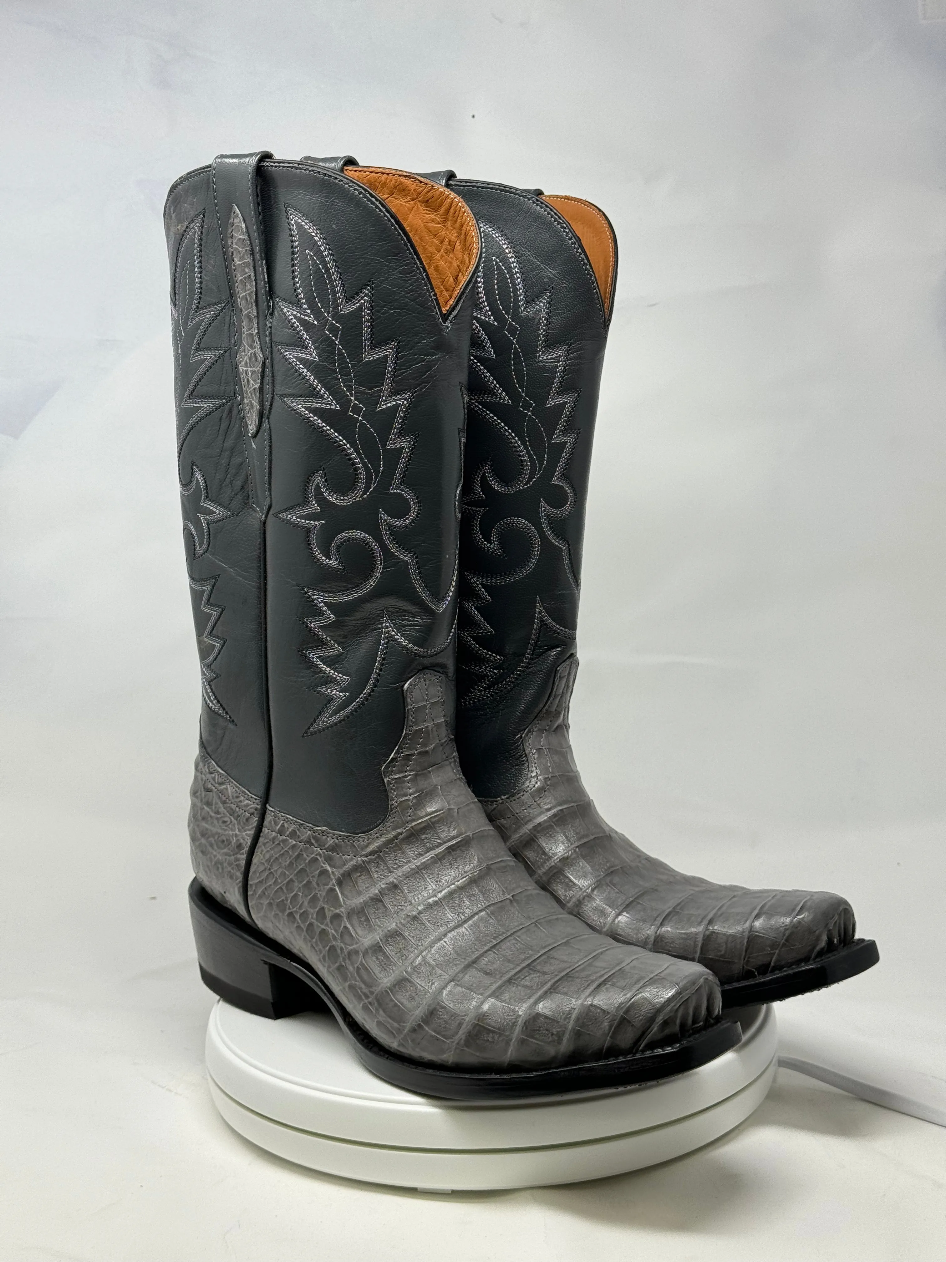 DJ2064 | Don Juan Boots Men's Caiman Belly Dark Grey Diamond