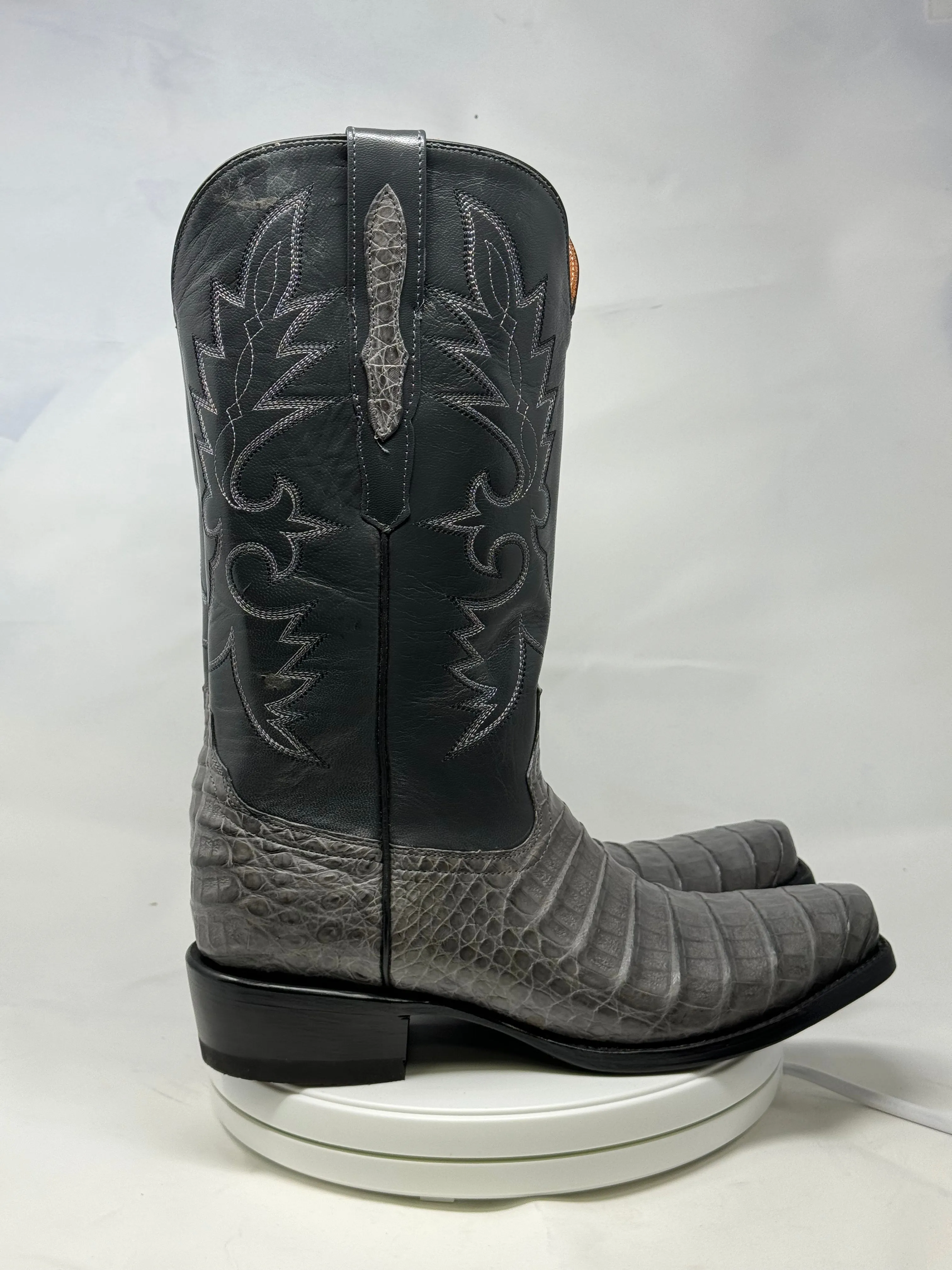 DJ2064 | Don Juan Boots Men's Caiman Belly Dark Grey Diamond