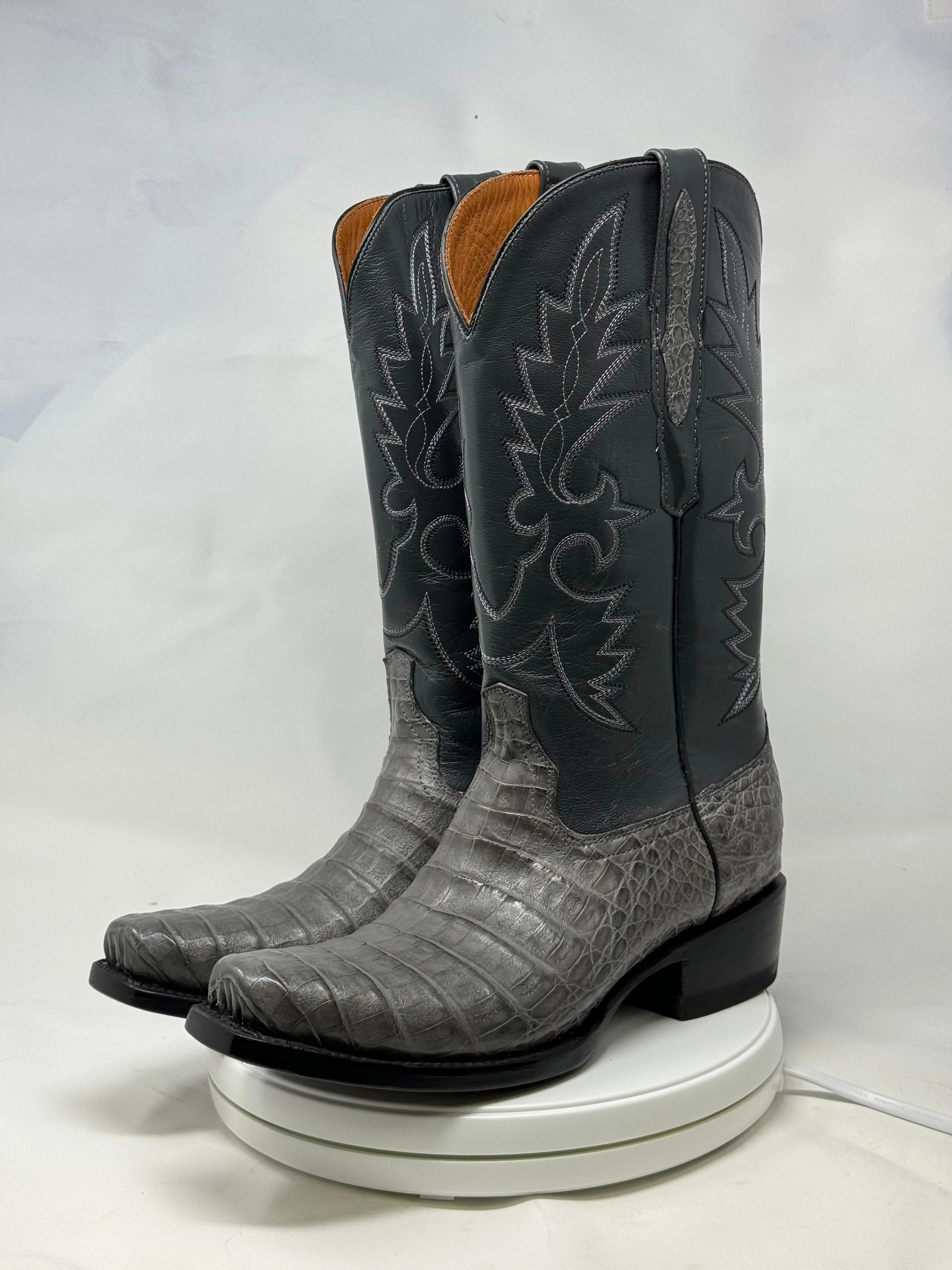 DJ2064 | Don Juan Boots Men's Caiman Belly Dark Grey Diamond