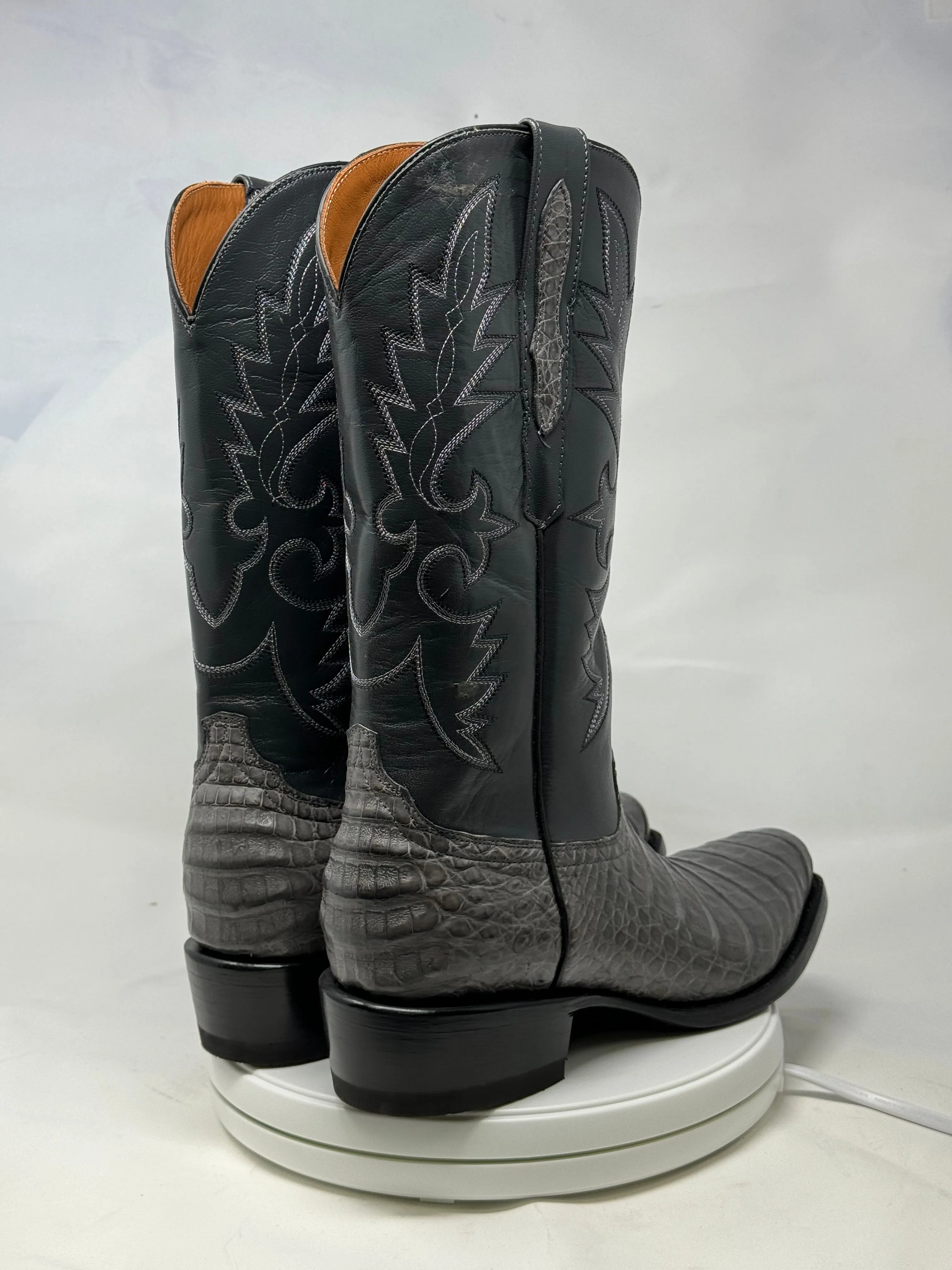 DJ2064 | Don Juan Boots Men's Caiman Belly Dark Grey Diamond