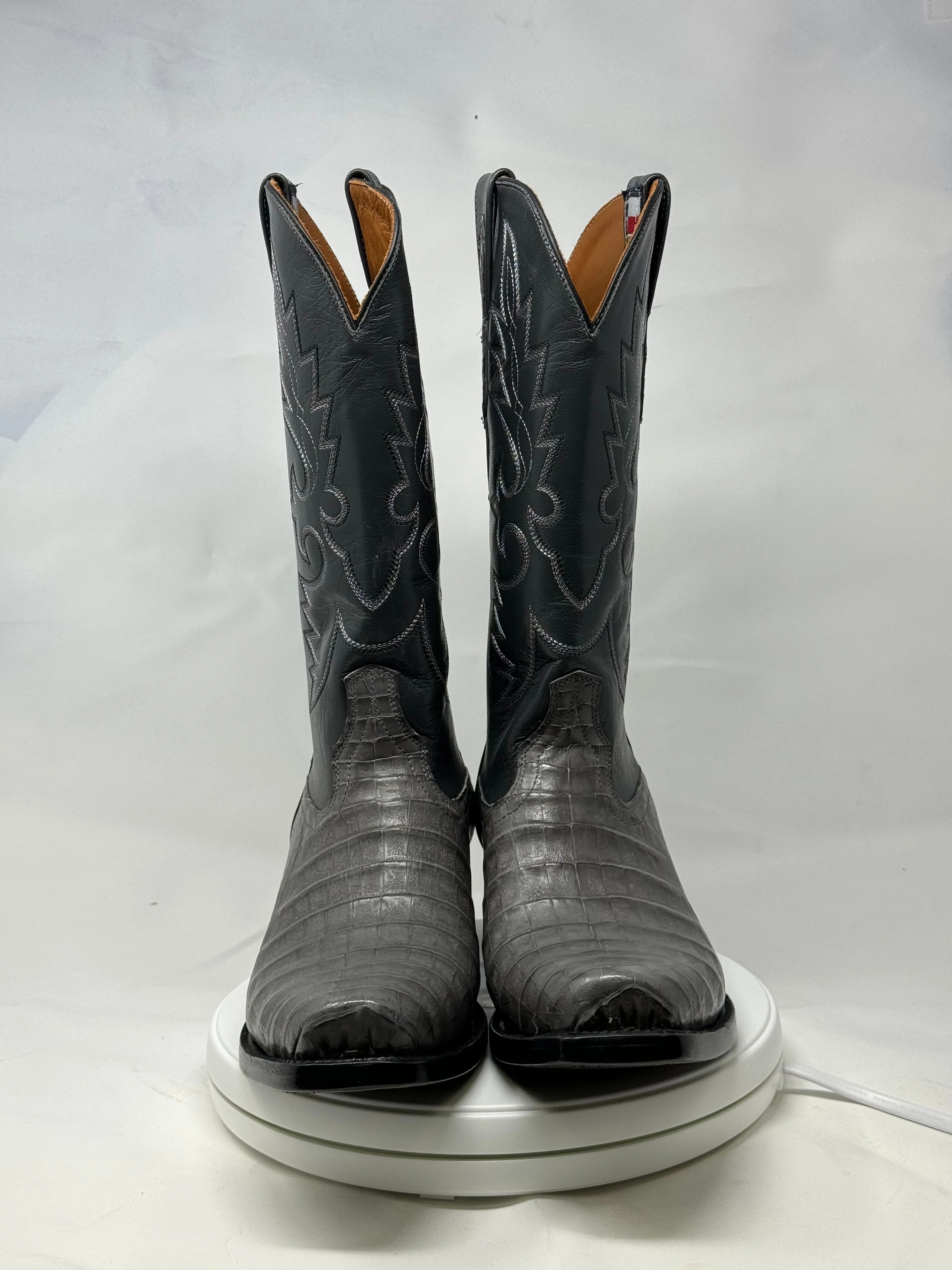 DJ2064 | Don Juan Boots Men's Caiman Belly Dark Grey Diamond