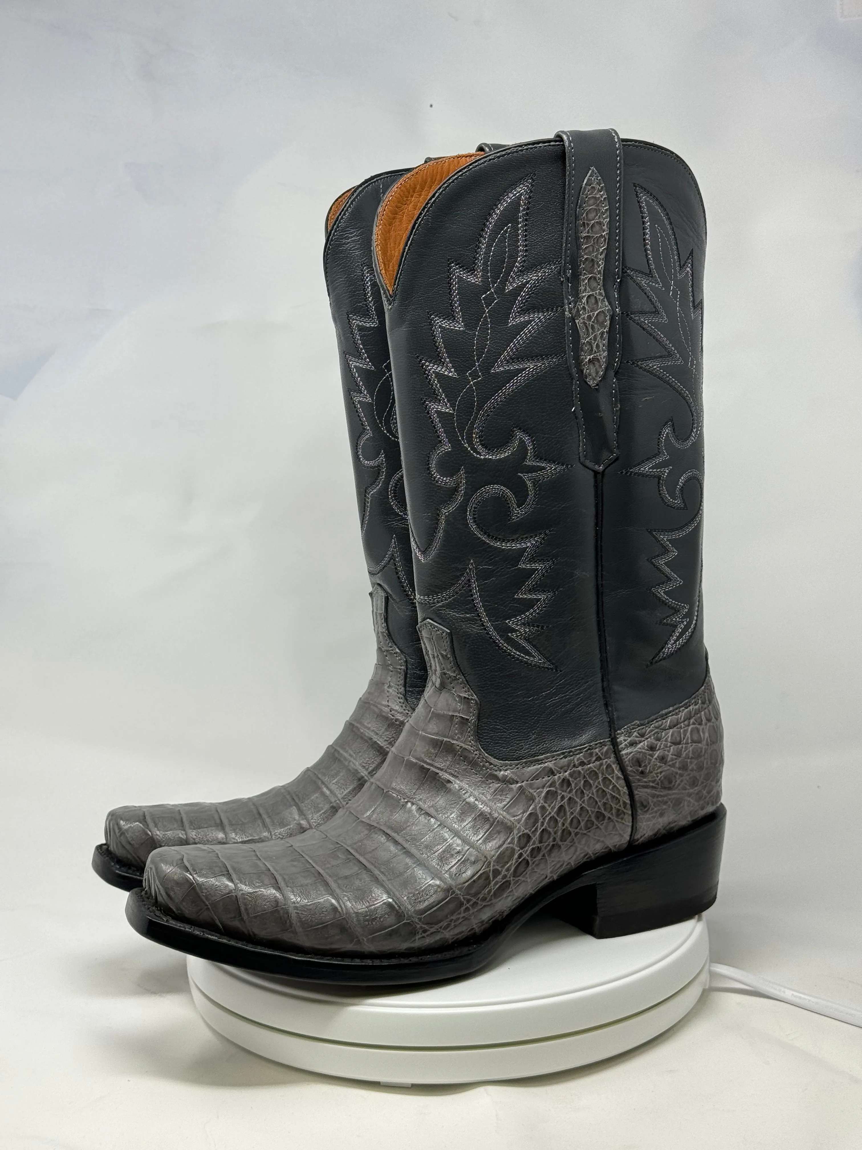 DJ2064 | Don Juan Boots Men's Caiman Belly Dark Grey Diamond