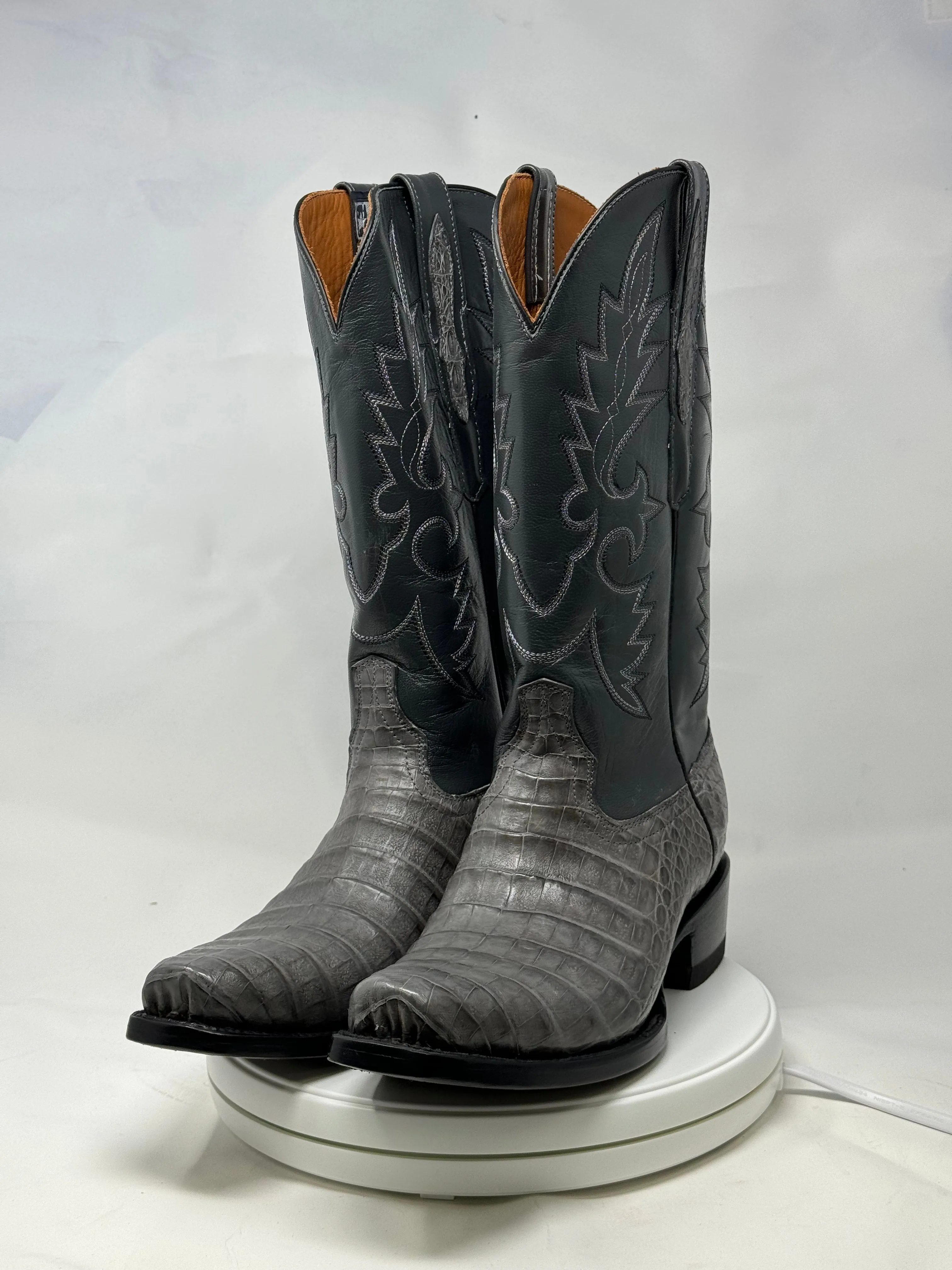 DJ2064 | Don Juan Boots Men's Caiman Belly Dark Grey Diamond