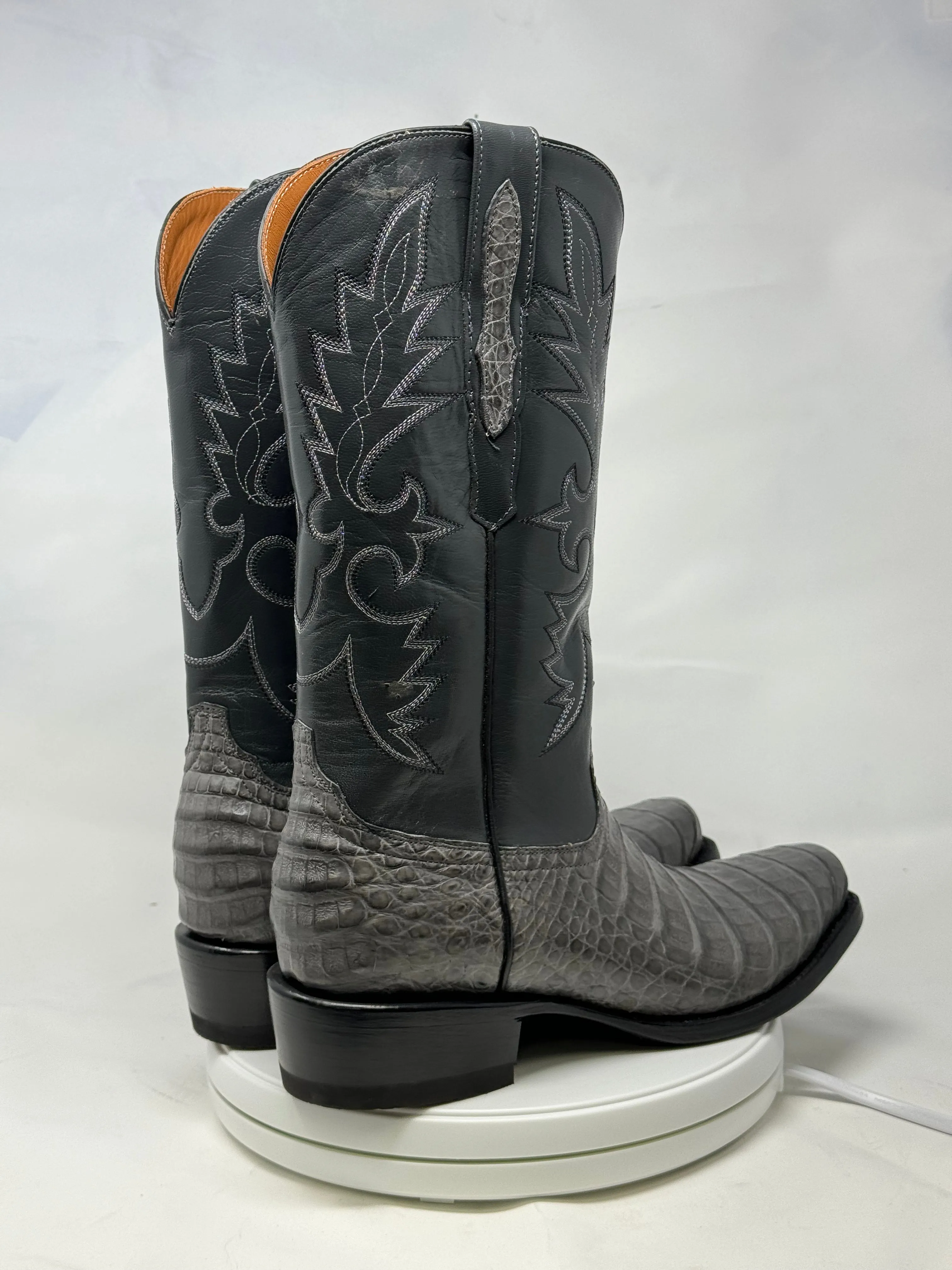 DJ2064 | Don Juan Boots Men's Caiman Belly Dark Grey Diamond