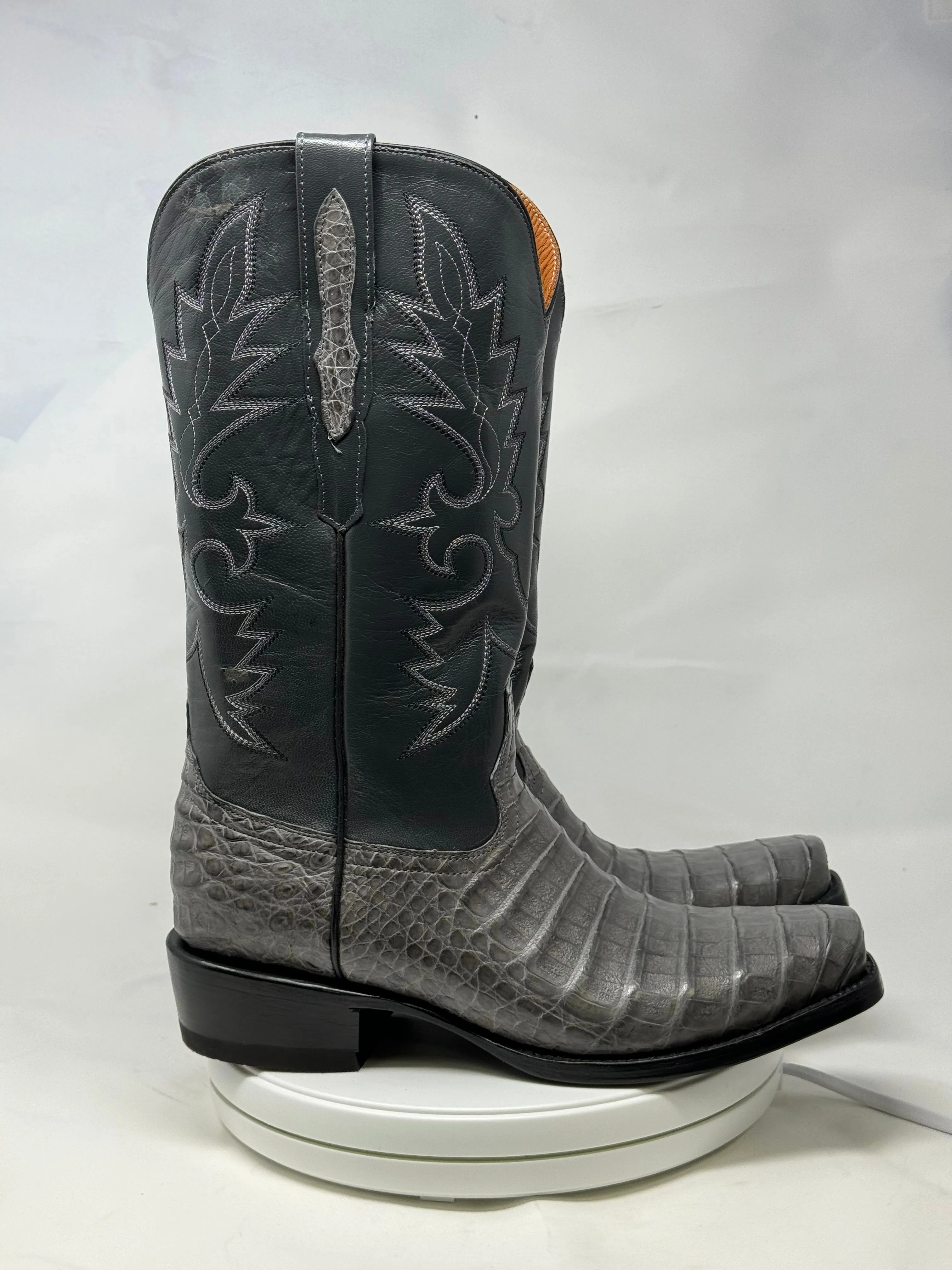 DJ2064 | Don Juan Boots Men's Caiman Belly Dark Grey Diamond