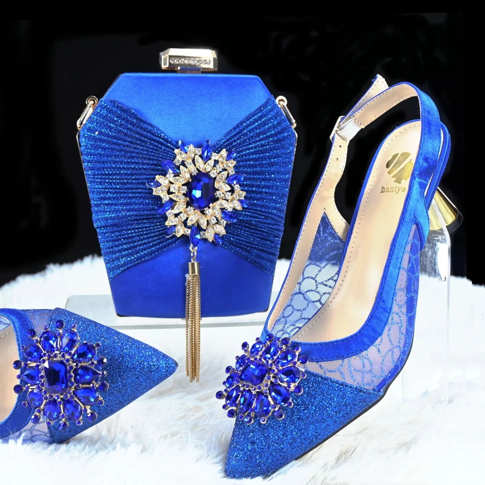 Doershow nice African Shoes And Bag Matching Set With ORANGE Hot Selling Women Italian Shoes And Bag Set For Wedding  HGH1-13