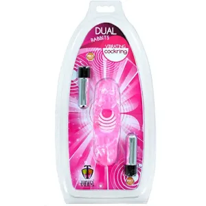 Dual Rabbits Vibrating C Ring - Pink