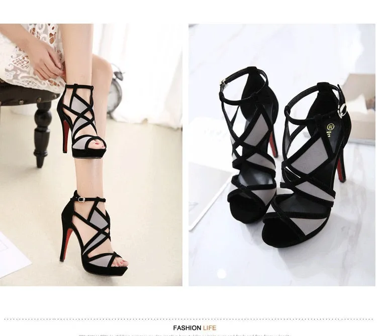 Elegant Open Toe High Heel