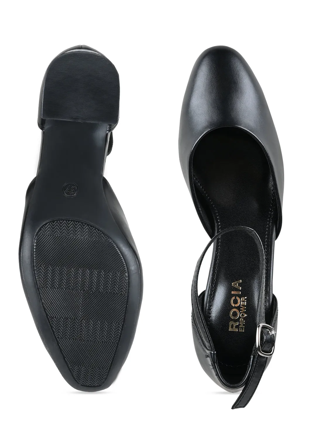 Empower By Rocia Black Women Closed Toe High Heeled Sandals