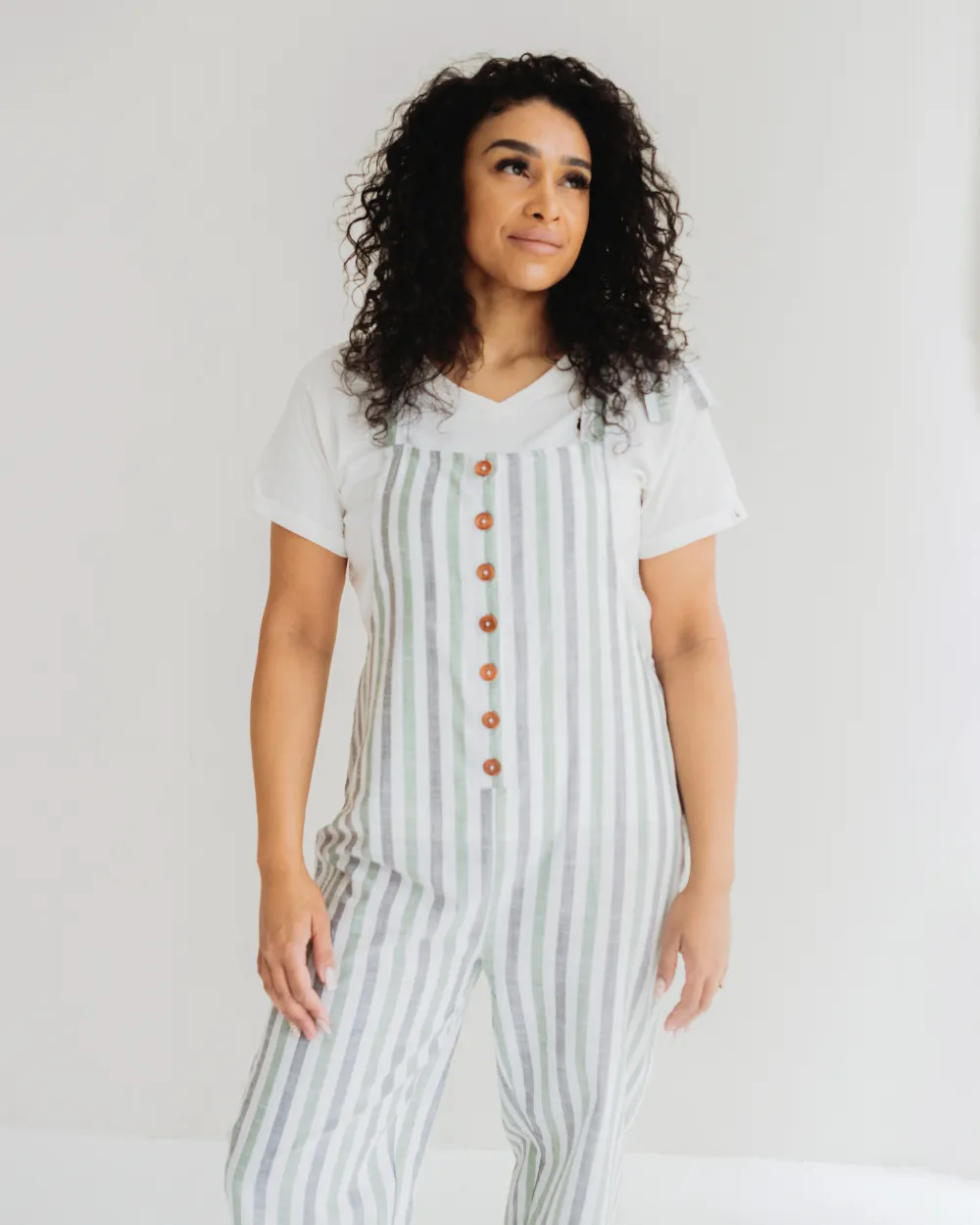 Erin Multicolour Stripe Print Dungarees