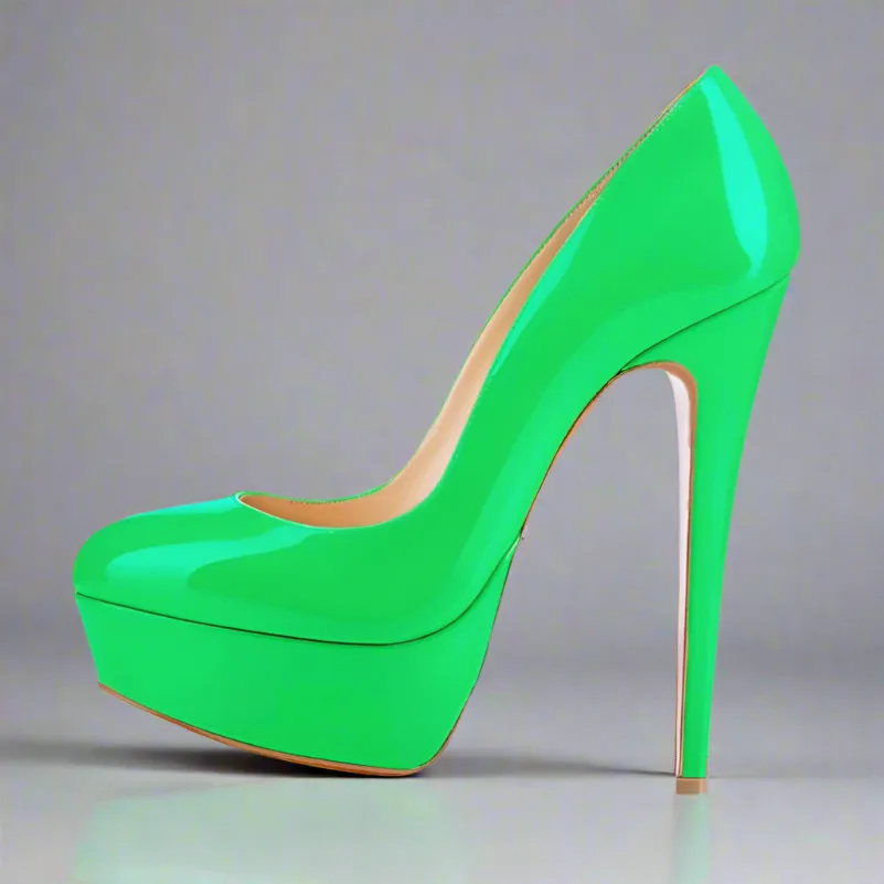 European And American Large Size High Heels Baotou Round Toe Women'S Shoes