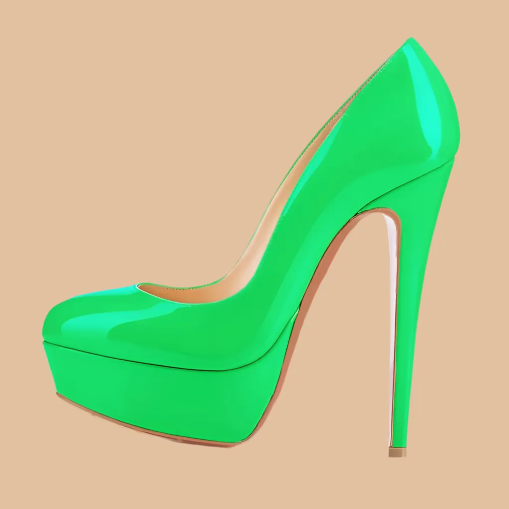 European And American Large Size High Heels Baotou Round Toe Women'S Shoes