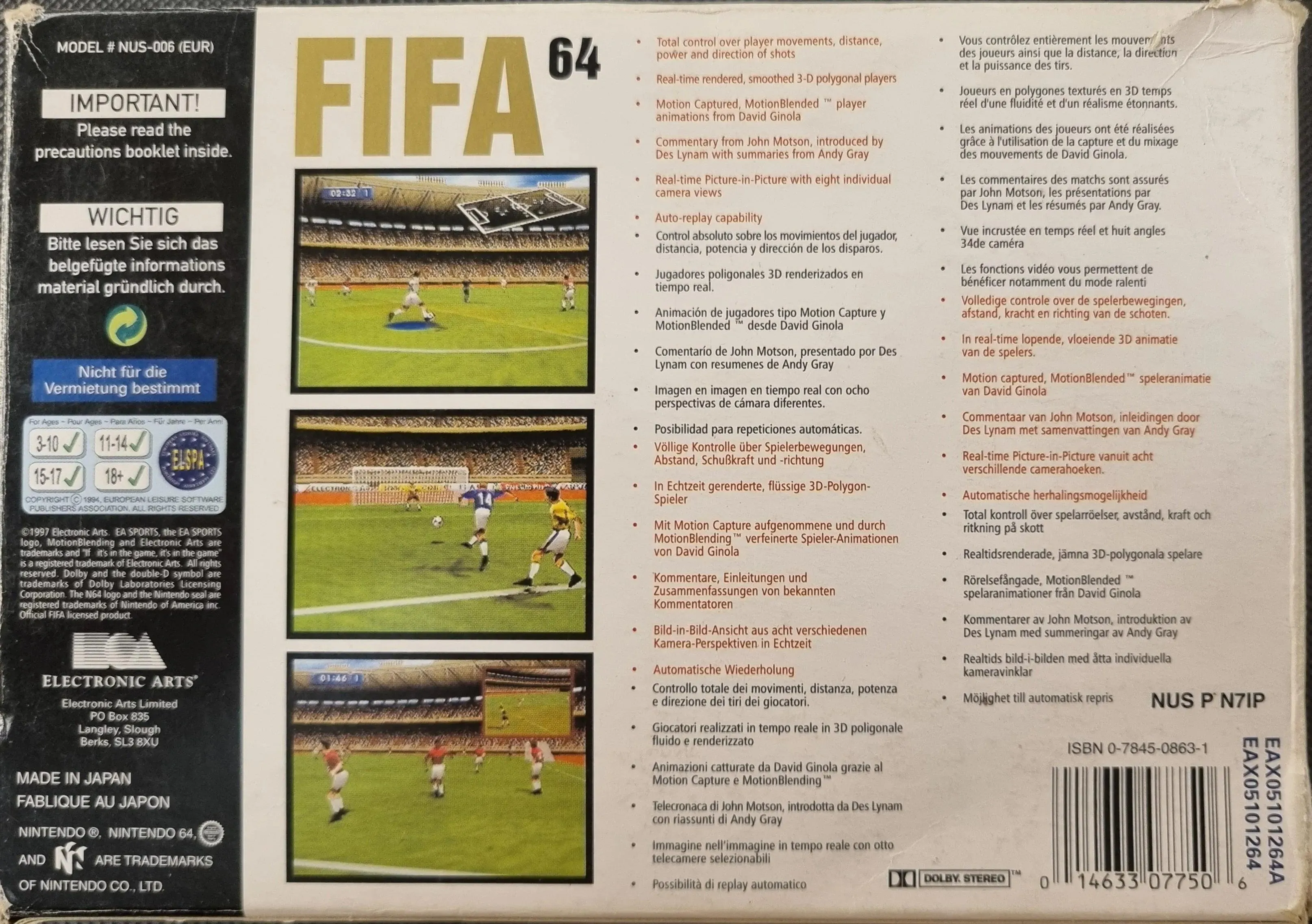 Fifa 64 i æske (kosmetiske fejl)
