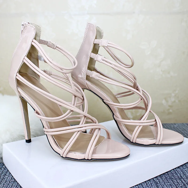 heels sexy large size women's heels hollow out heeled sandals
