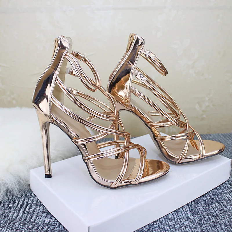 heels sexy large size women's heels hollow out heeled sandals