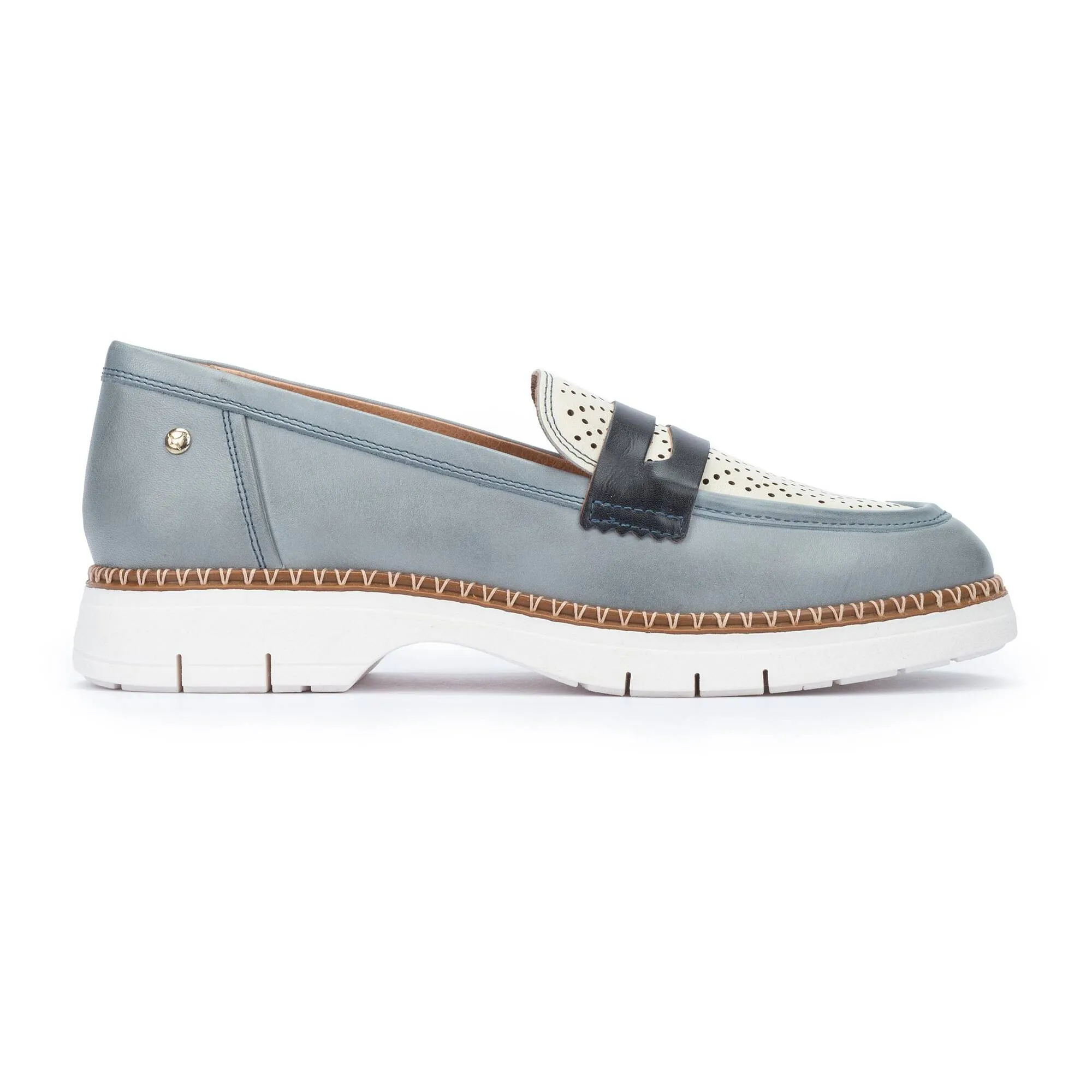 'Henares' women's moccasin - blue white mix