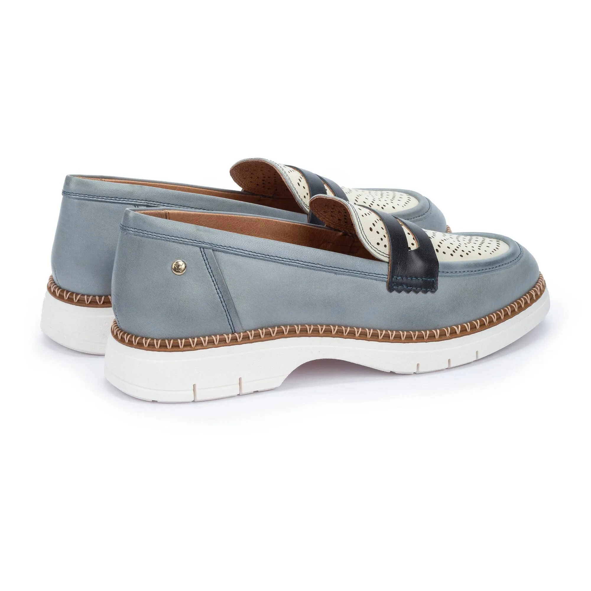 'Henares' women's moccasin - blue white mix
