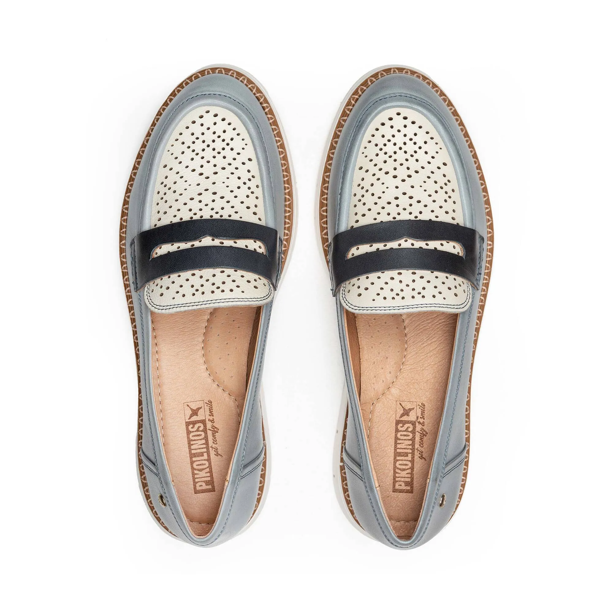 'Henares' women's moccasin - blue white mix