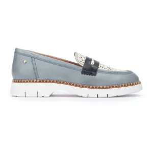 'Henares' women's moccasin - blue white mix