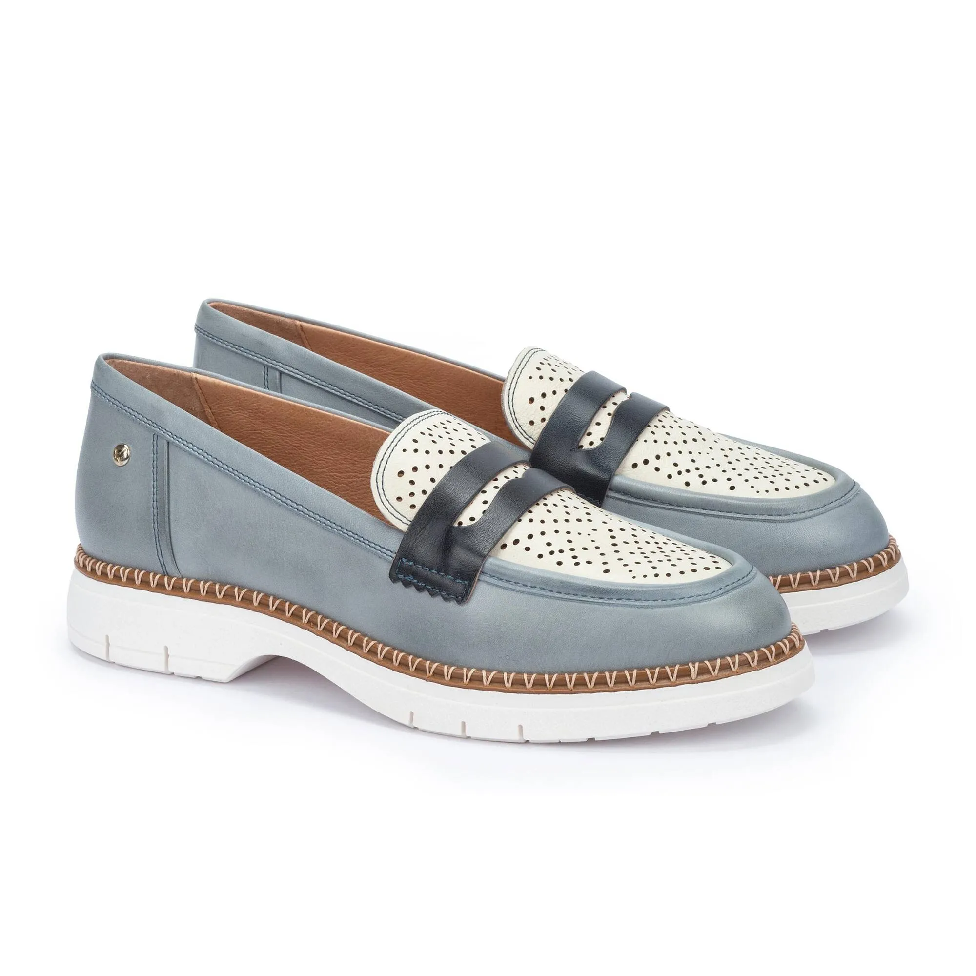 'Henares' women's moccasin - blue white mix