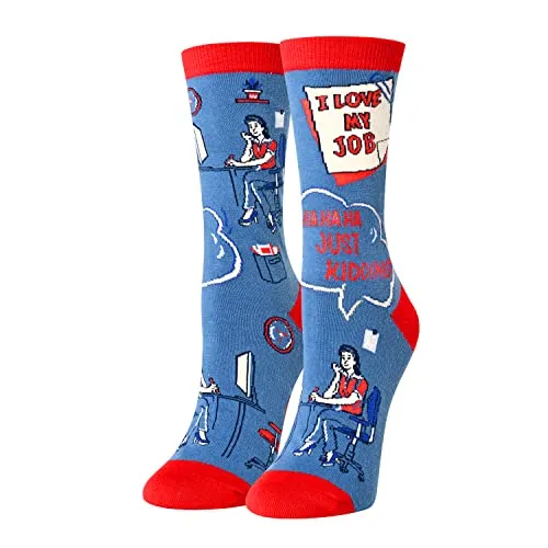 I Love My Job...HaHa Just Kidding Socks, Funny Novelty Socks, Crew Socks, Funny Socks, Work Socks, Sarcastic Socks