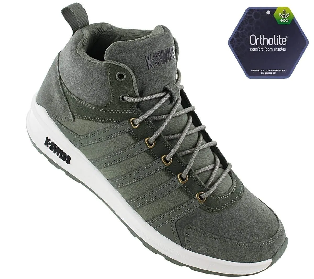 K-Swiss Vista Trainer Mid Winter - Herren Sneakers Schuhe Leder Grün 07145-379-M