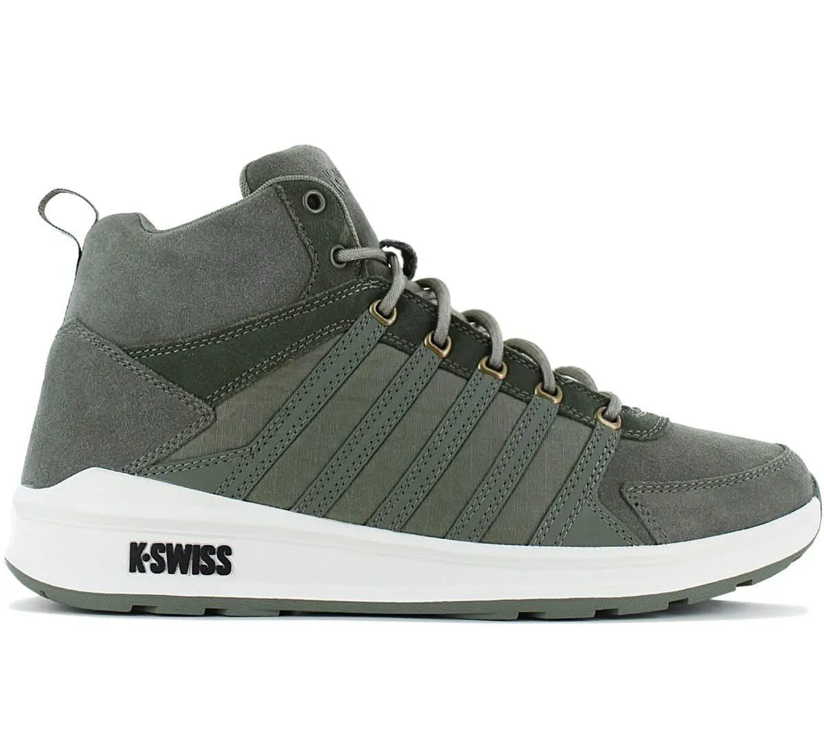 K-Swiss Vista Trainer Mid Winter - Herren Sneakers Schuhe Leder Grün 07145-379-M