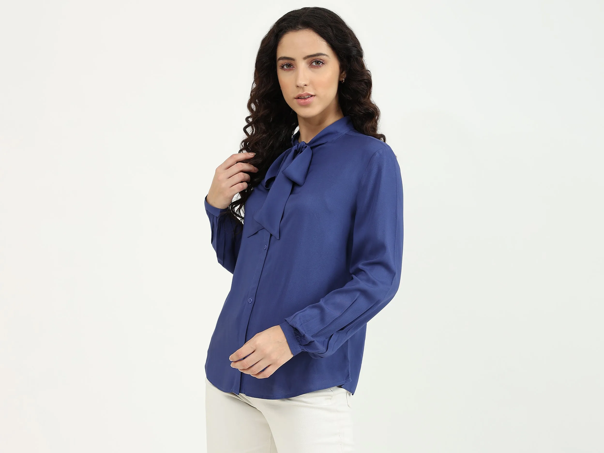 Ladies Long Sleeve Solid Top