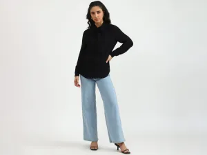 Ladies Long Sleeve Solid Top