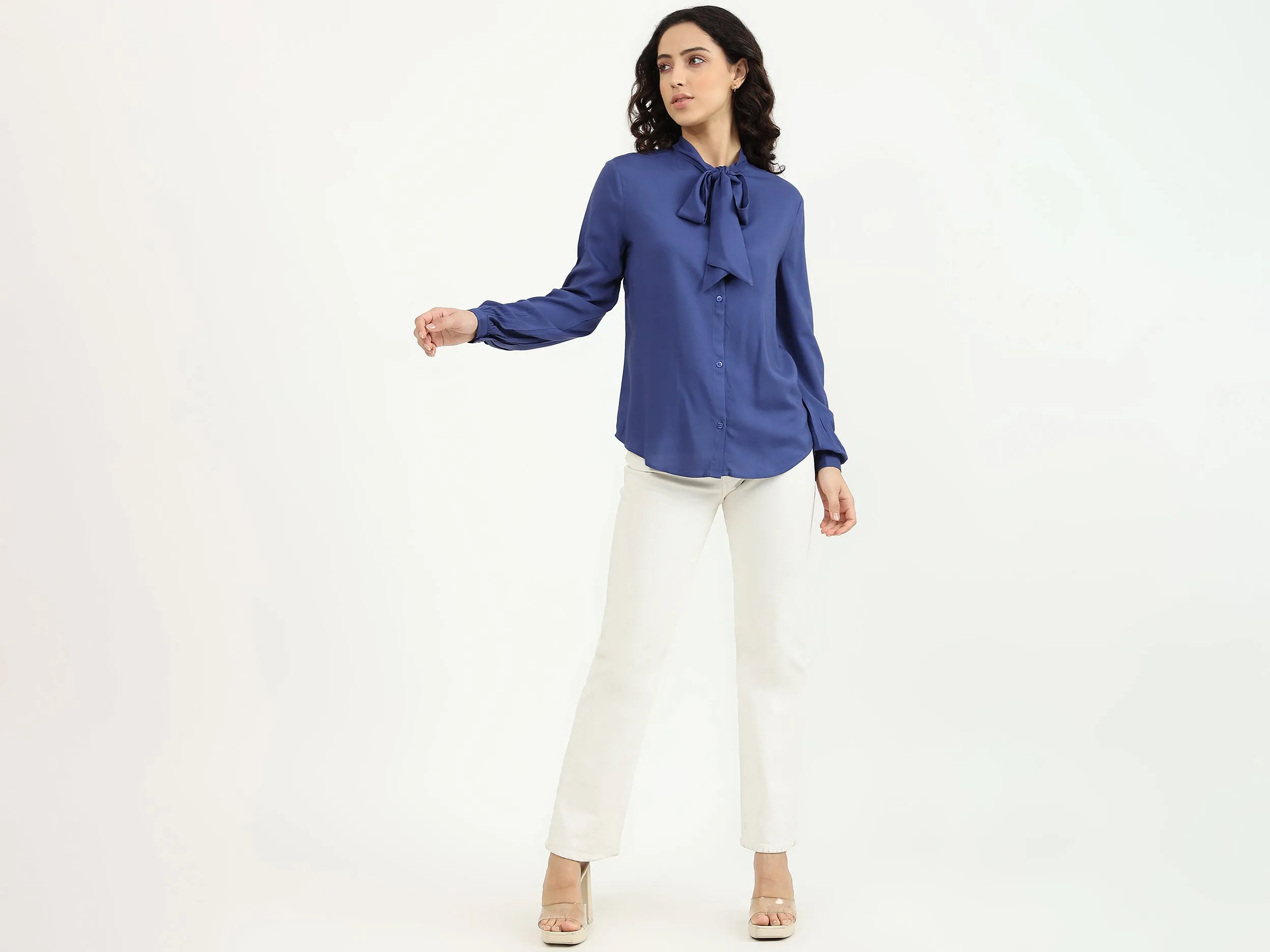 Ladies Long Sleeve Solid Top