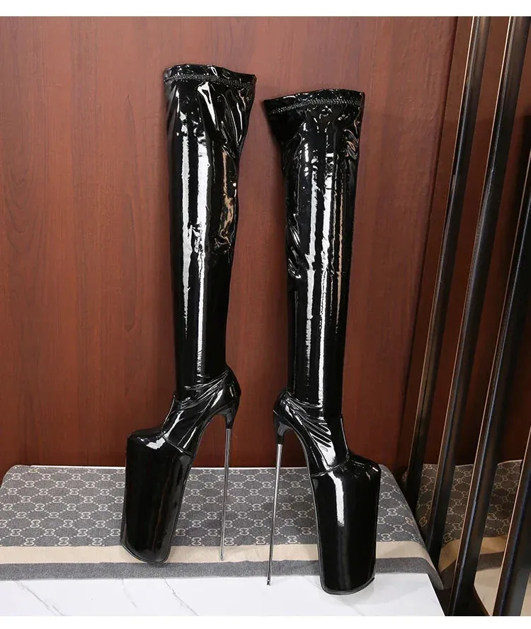Ladies Shoes Red Pole Dancing 20cm Thin Heels Stiletto Over The Knee Long Boots