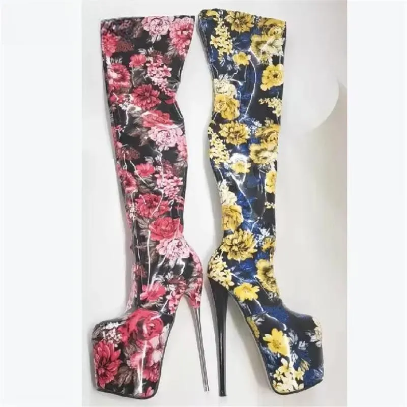 Ladies Shoes Red Pole Dancing 20cm Thin Heels Stiletto Over The Knee Long Boots