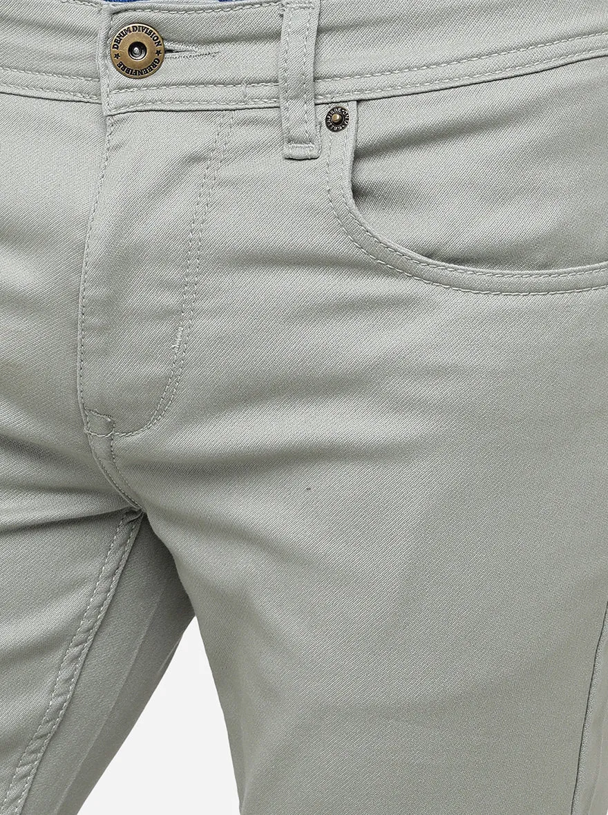 Light Olive Washed Narrow Fit Jeans | Greenfibre