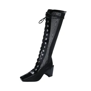 Long Boots Women'S Ins Trendy Breathable Thick Heel Casual But Knee Boots