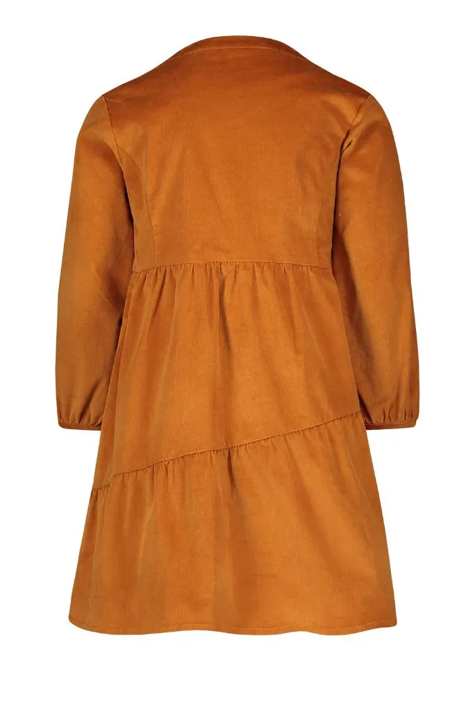 Long Sleeve Cord Dress in Caramel