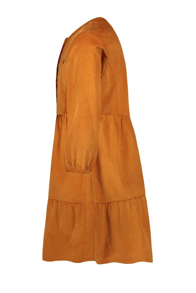 Long Sleeve Cord Dress in Caramel