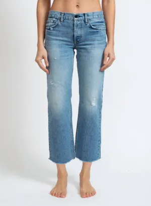 Low Rise Straight Leg Jeans In Clean Berkley