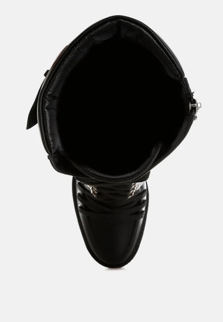 Magnolia Cushion Collared Lace Up Boots By Ruw