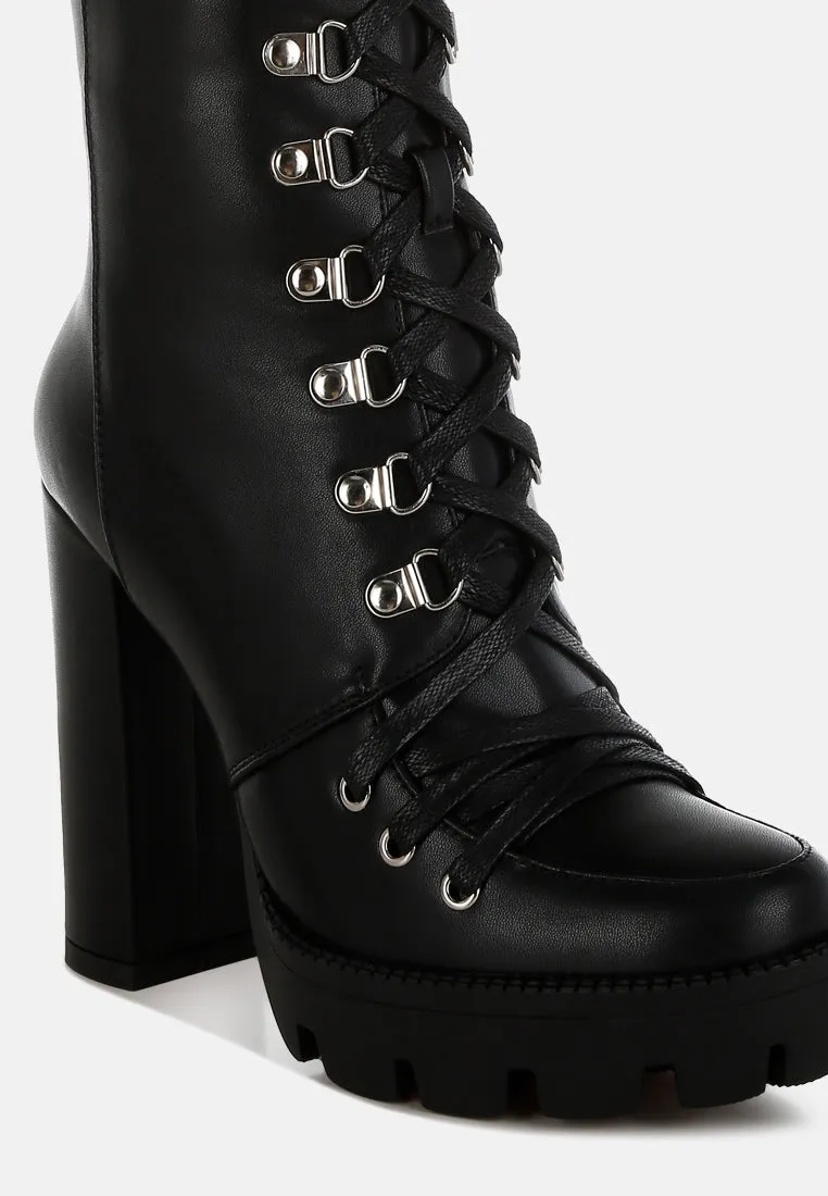 Magnolia Cushion Collared Lace Up Boots By Ruw
