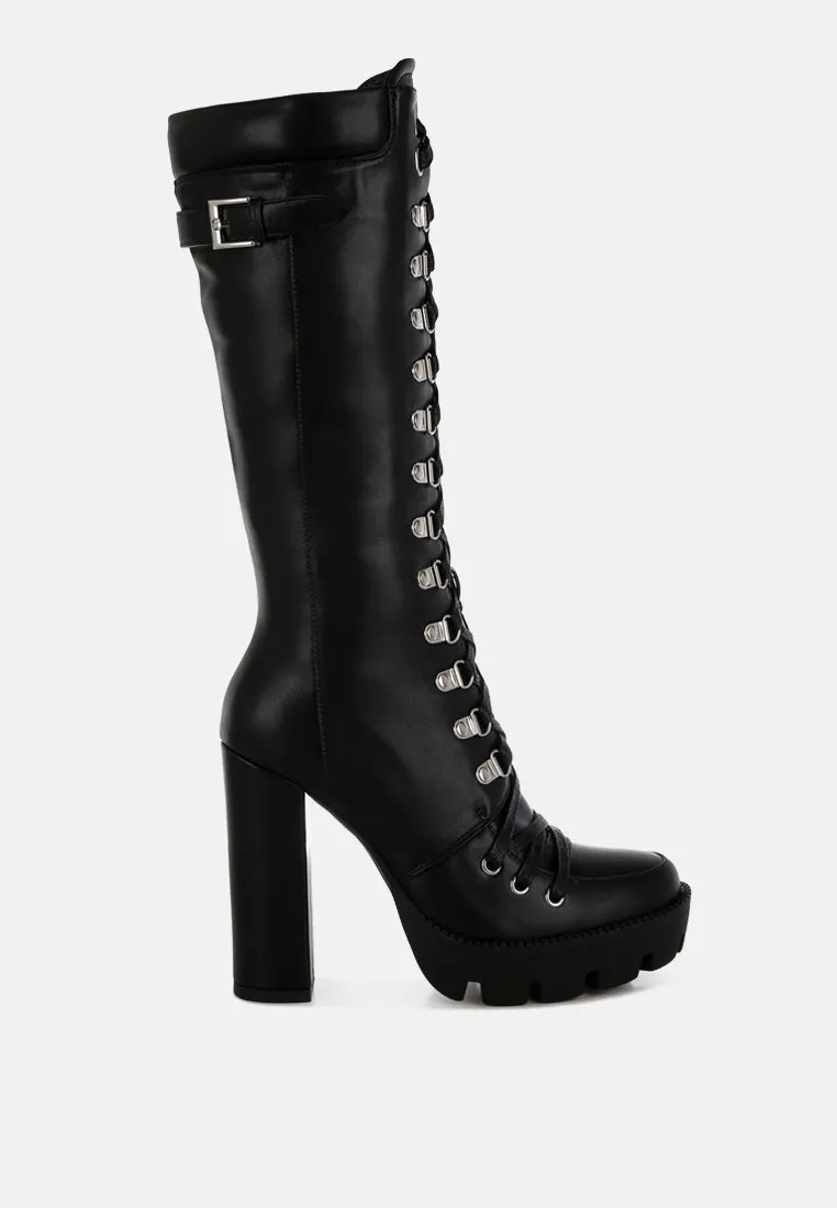 Magnolia Cushion Collared Lace Up Boots By Ruw