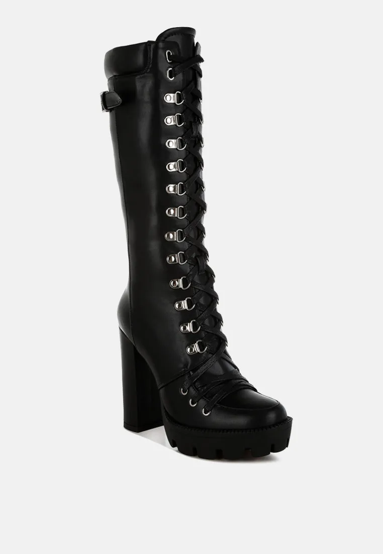 Magnolia Cushion Collared Lace Up Boots By Ruw
