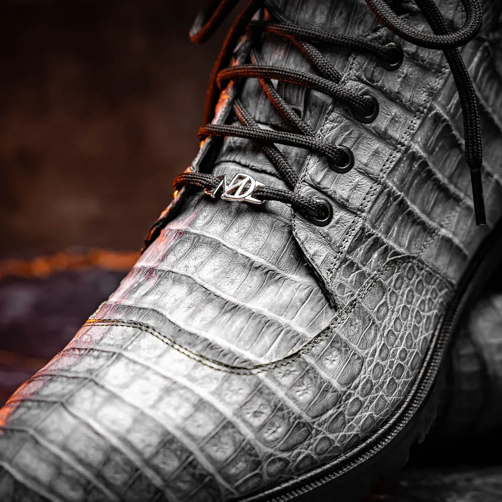 Marco Di Milano Leoni in Oil Gray Caiman Boots