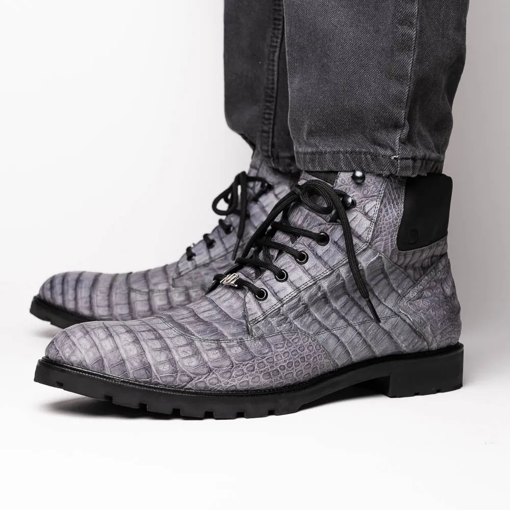 Marco Di Milano Leoni in Oil Gray Caiman Boots