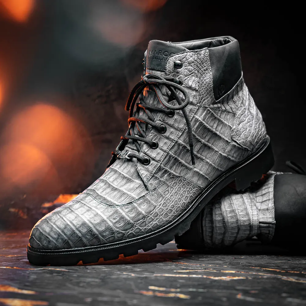 Marco Di Milano Leoni in Oil Gray Caiman Boots