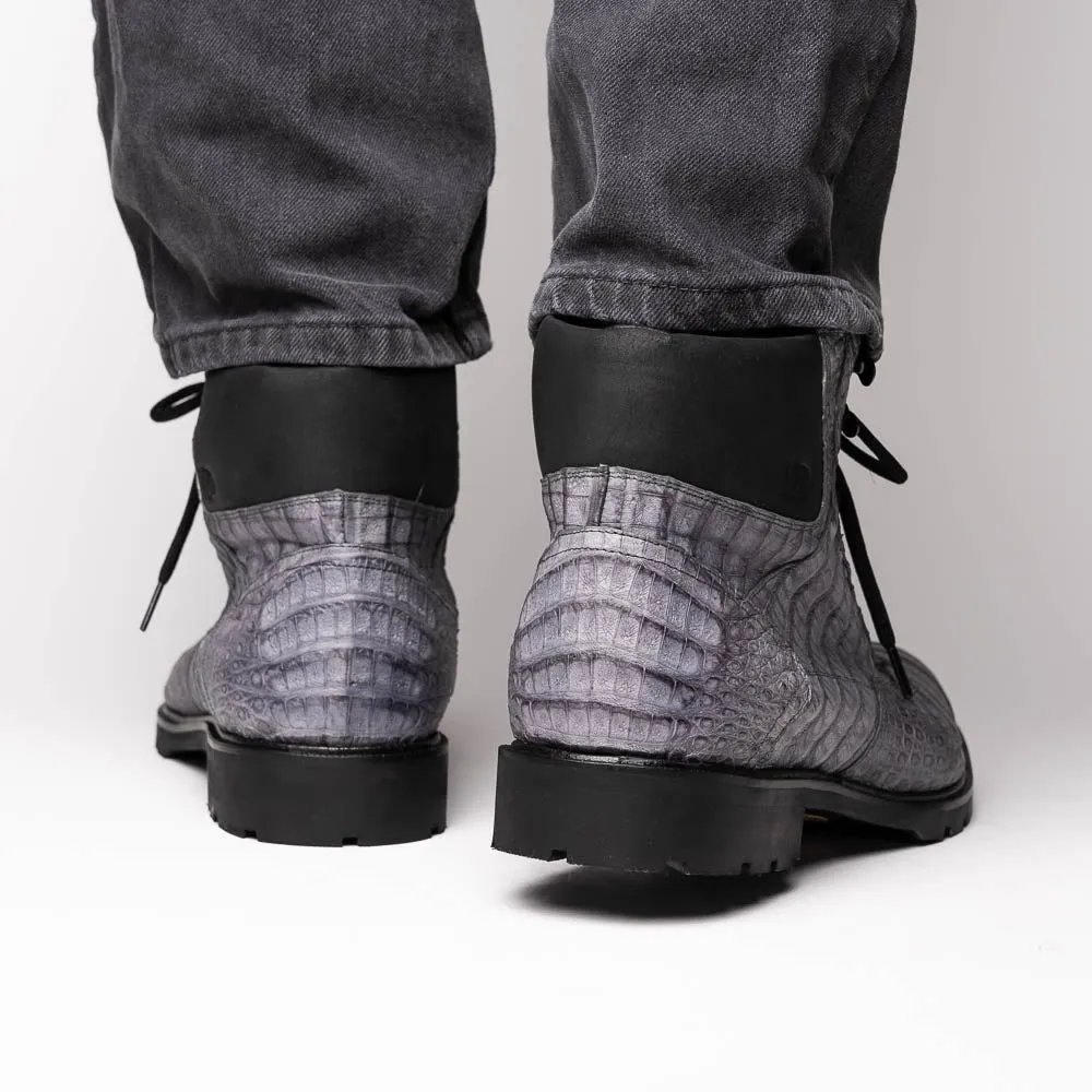 Marco Di Milano Leoni in Oil Gray Caiman Boots