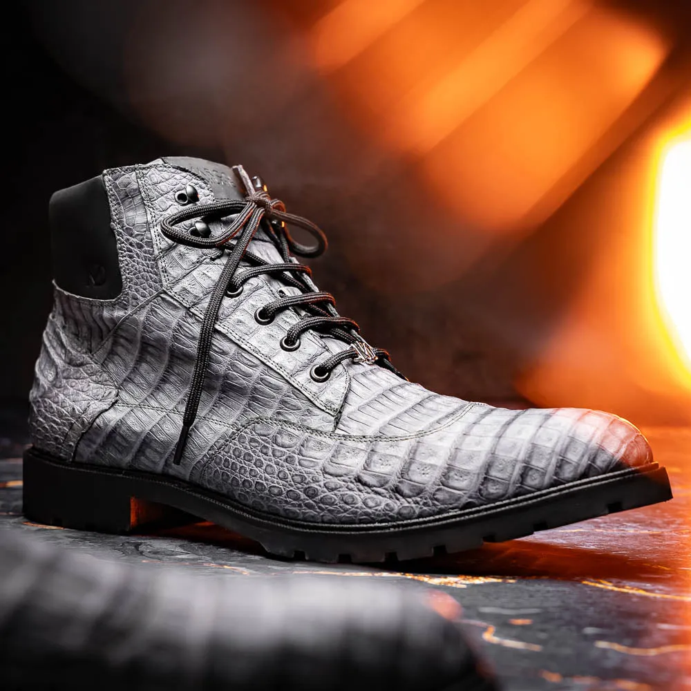 Marco Di Milano Leoni in Oil Gray Caiman Boots